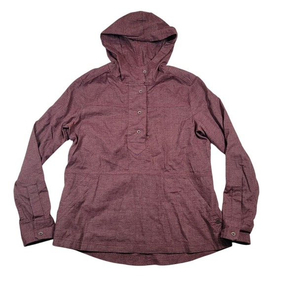 Prana Tops - prAna Women's Pullover Hemp Blend Anorak Sz‎ S Maroon Hooded Stretch Outdoor